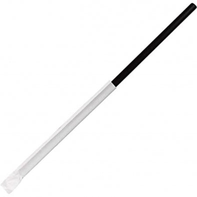 10" Black Indiv.Wrapped Paper Giant Straw 300/box (8box/cs) – Misc – Sun Packaging