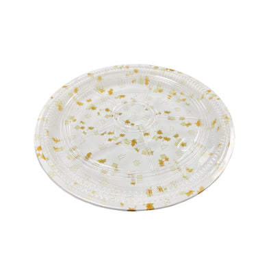 13" White Round Maple Leaf Plastic Sushi Party Tray 50set/cs – Misc – Sun Packaging