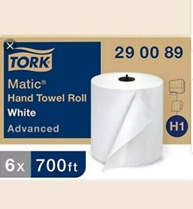 290089 Tork Matic 8" White Roll Towel 700' x6rolls/cs – Napkins & Towels – Sun Packaging