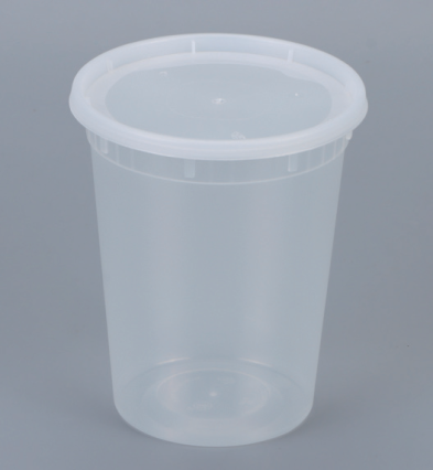 32oz Semi-Clear Plastic Container with vent Lids 250sets/cs – Misc – Sun Packaging