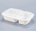 LRR 32oz 2-Comp (DT32) White Rectangle Container 150set/cs – Rectangle & Foil Containers – Sun Packaging