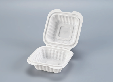 PP White Hinged Container 5x5x2.8" 250pcs/cs – White Hinged Clamshell To-Go Boxes – Sun Packaging