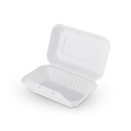 PP White Hinged Container 8.8x5.7x3" 150pcs/cs – White Hinged Clamshell To-Go Boxes – Sun Packaging