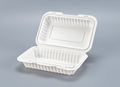 PP White Hinged Container 9x6x2.5'' 150pcs/cs – White Hinged Clamshell To-Go Boxes – Sun Packaging
