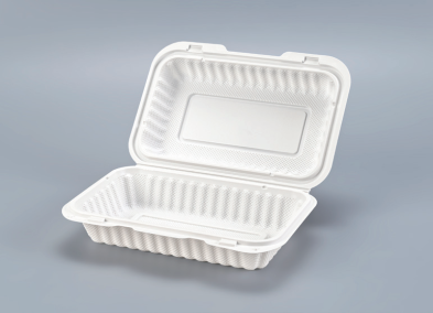 PP White Hinged Container 9x6x2.5'' 150pcs/cs – White Hinged Clamshell To-Go Boxes – Sun Packaging