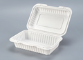 PP White Hinged Container with vent 9x6x2.8'' 150pcs/cs – White Hinged Clamshell To-Go Boxes – Sun Packaging