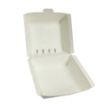 White Hinged Paper Hamburger Box 9x9x6.6cm 800/cs – White Hinged Clamshell To-Go Boxes – Sun Packaging