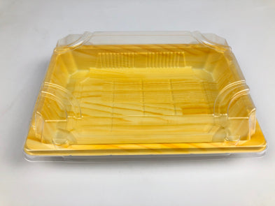 Wood Colour PET Sushi Tray (1103) 170*125*52mm 400sets/cs – PET Trays – Sun Packaging
