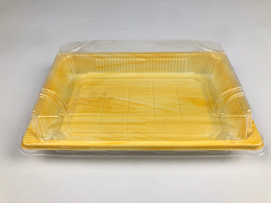 Wood Colour PET Sushi Tray (1105) 193*135*50mm 400sets/cs – PET Trays – Sun Packaging